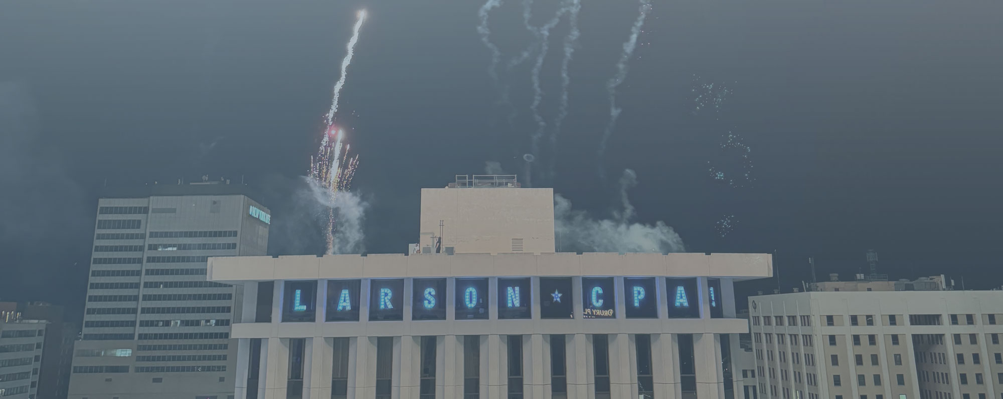 riverfest fireworks over larson offices